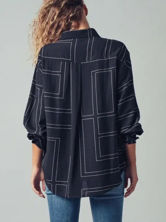 Geo Button Up Shirt