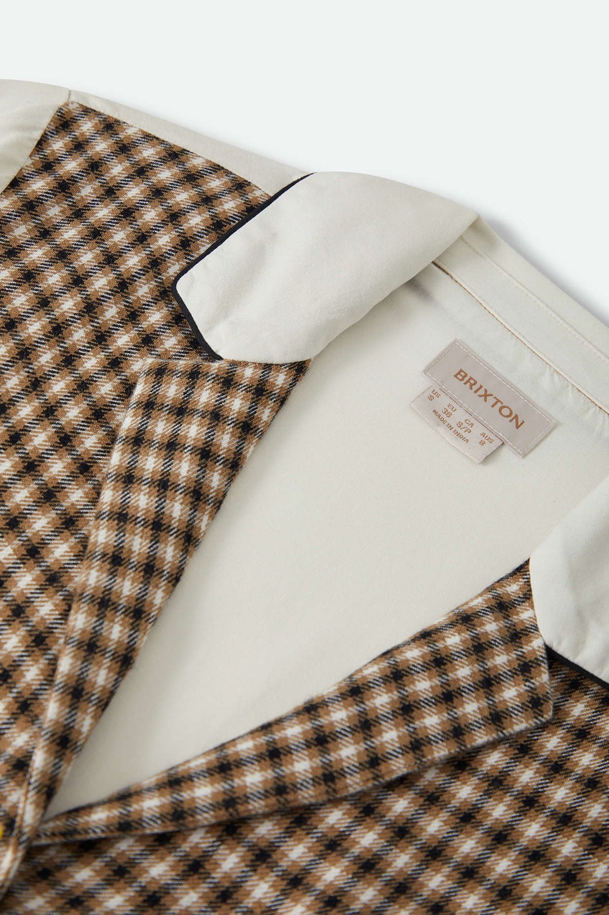 Silky Bowling Button Down - Khaki/Off White/Black