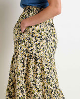Sunkissed Tiered Midi Skirt - Barley Daisy Field