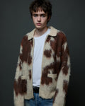 Cow Pattern Zip Sweater
