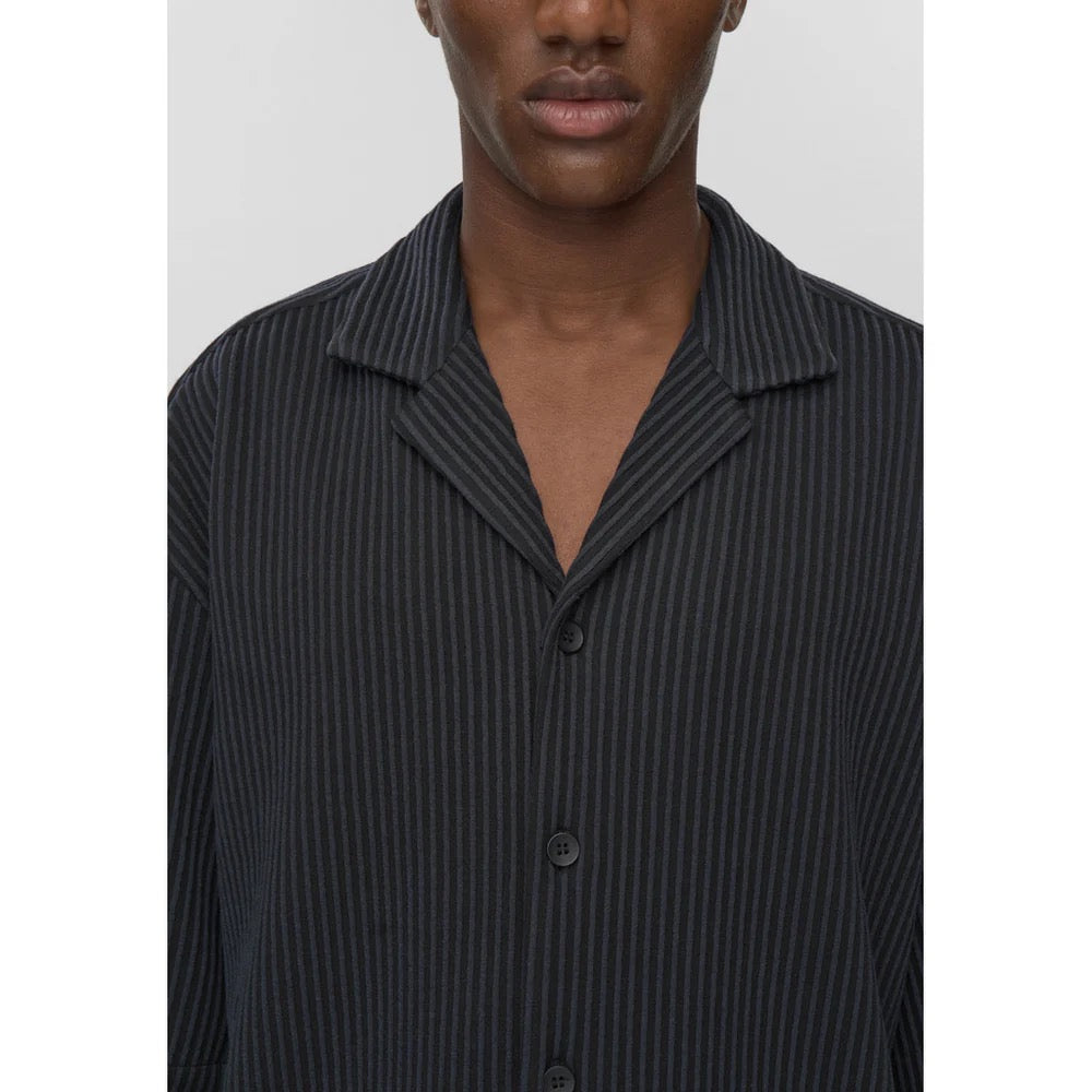 Keaton OVZ Stripe Shirt - Black