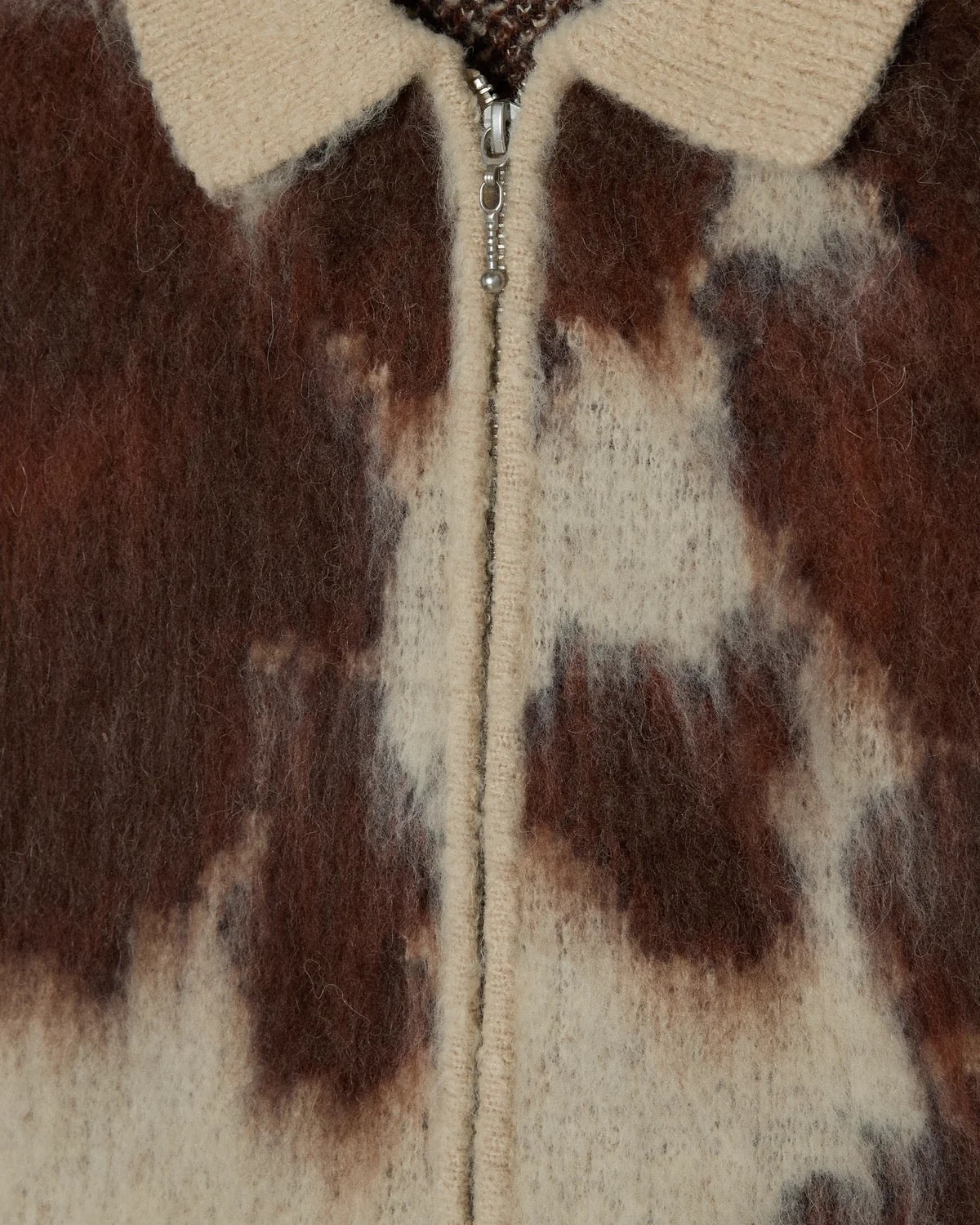 Cow Pattern Zip Sweater