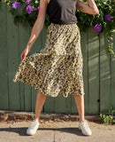 Sunkissed Tiered Midi Skirt - Barley Daisy Field