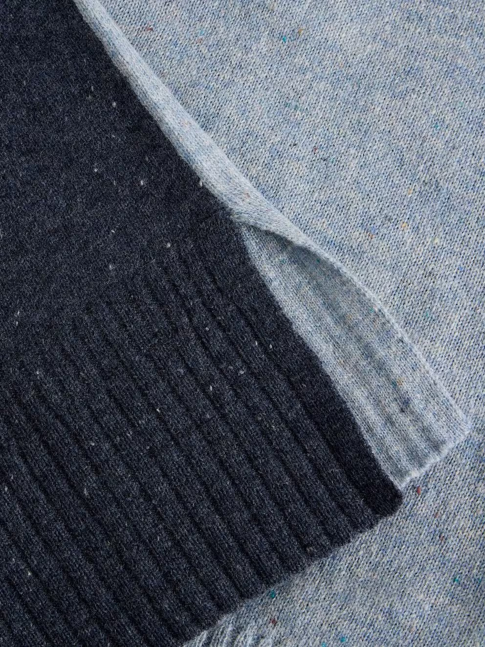 Lily V Neck Wool Jumper - Blue Multi