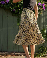 Sunkissed Tiered Midi Skirt - Barley Daisy Field