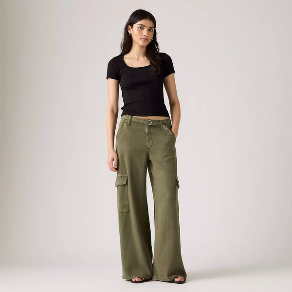 Baggy Dad Cargo Drapey - Ivy Green