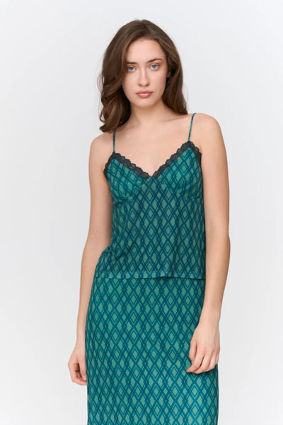 Patterned Spaghetti Strap Tank