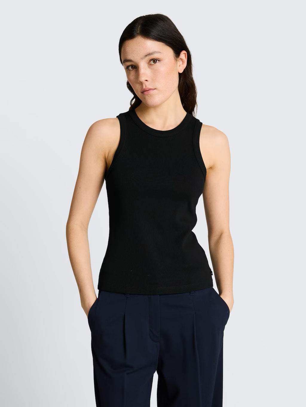 Racerback Rib Tank - Black