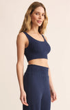 Zoe Rib Tank Bra - Blue Sapphire