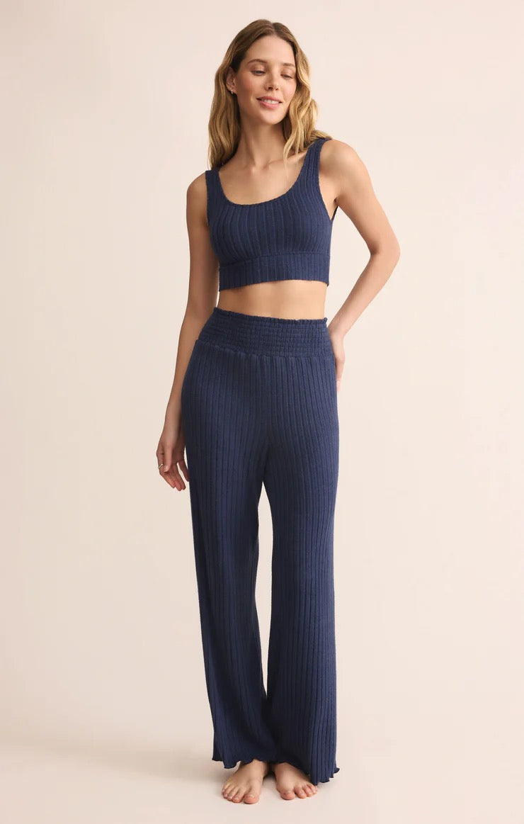 Zoe Rib Tank Bra - Blue Sapphire