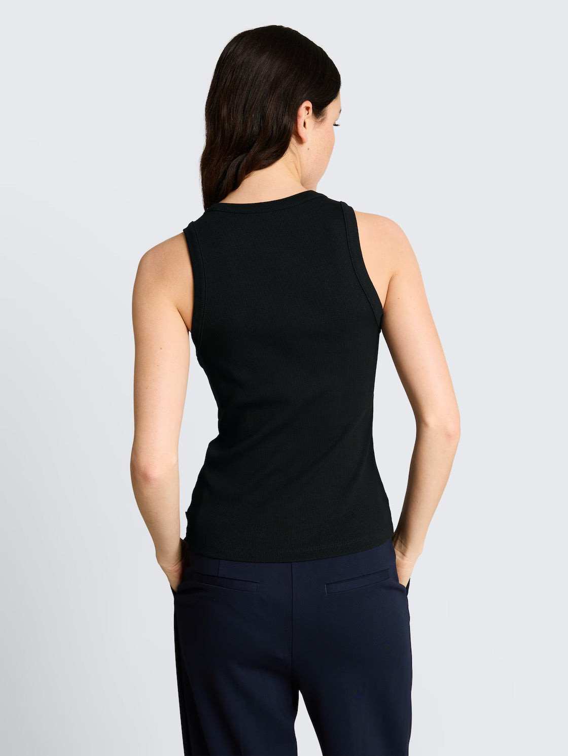 Racerback Rib Tank - Black