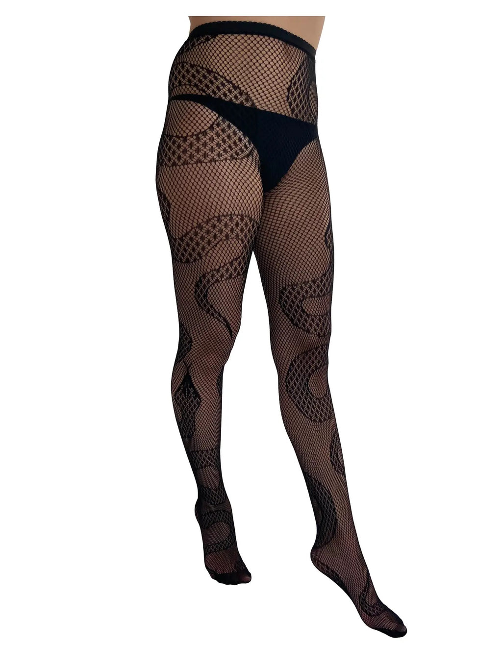 Snake Net Tights - Black
