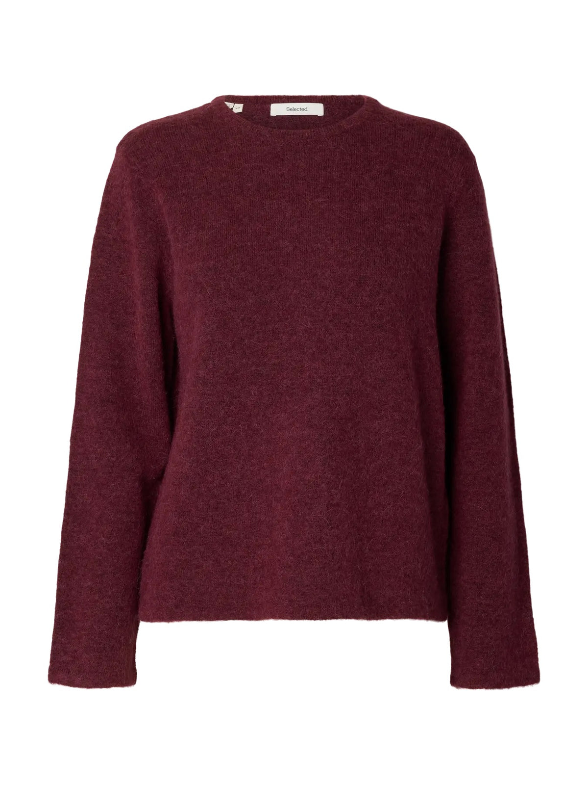 Lulu New Knit O Neck Sweater - Tawny Port Melange