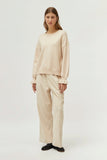 Beige Cuff Detail Sweater