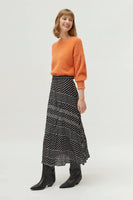 Black Striped Midi Skirt
