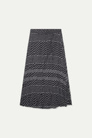 Black Striped Midi Skirt