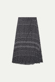 Black Striped Midi Skirt