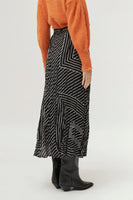 Black Striped Midi Skirt