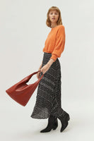Black Striped Midi Skirt