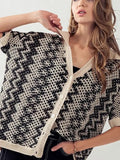 Patterned Crochet Knit Top
