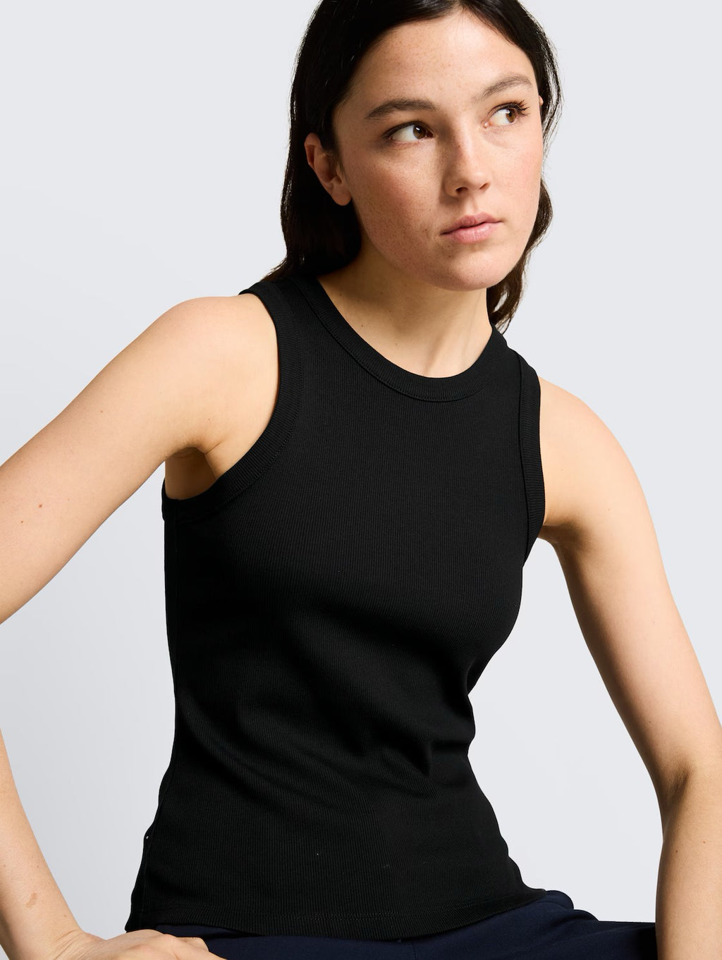 Racerback Rib Tank - Black