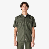 Short Sleeve Work Shirt - Olive Green
