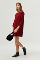 Red Short Jacquard Print Dress