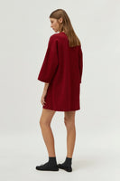 Red Short Jacquard Print Dress
