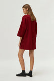 Red Short Jacquard Print Dress