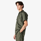 Short Sleeve Work Shirt - Olive Green