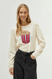 Popcorn Print Long Sleeve T Shirt