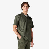 Short Sleeve Work Shirt - Olive Green