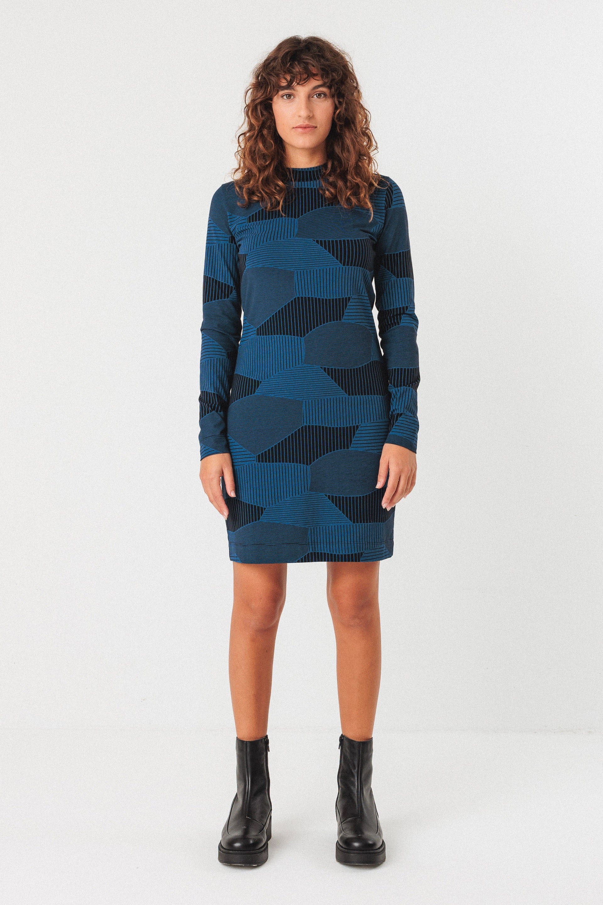 Bioleta GOTS Dress - Blue & Black