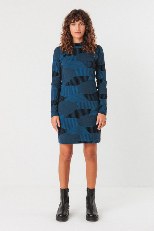Bioleta GOTS Dress - Blue & Black