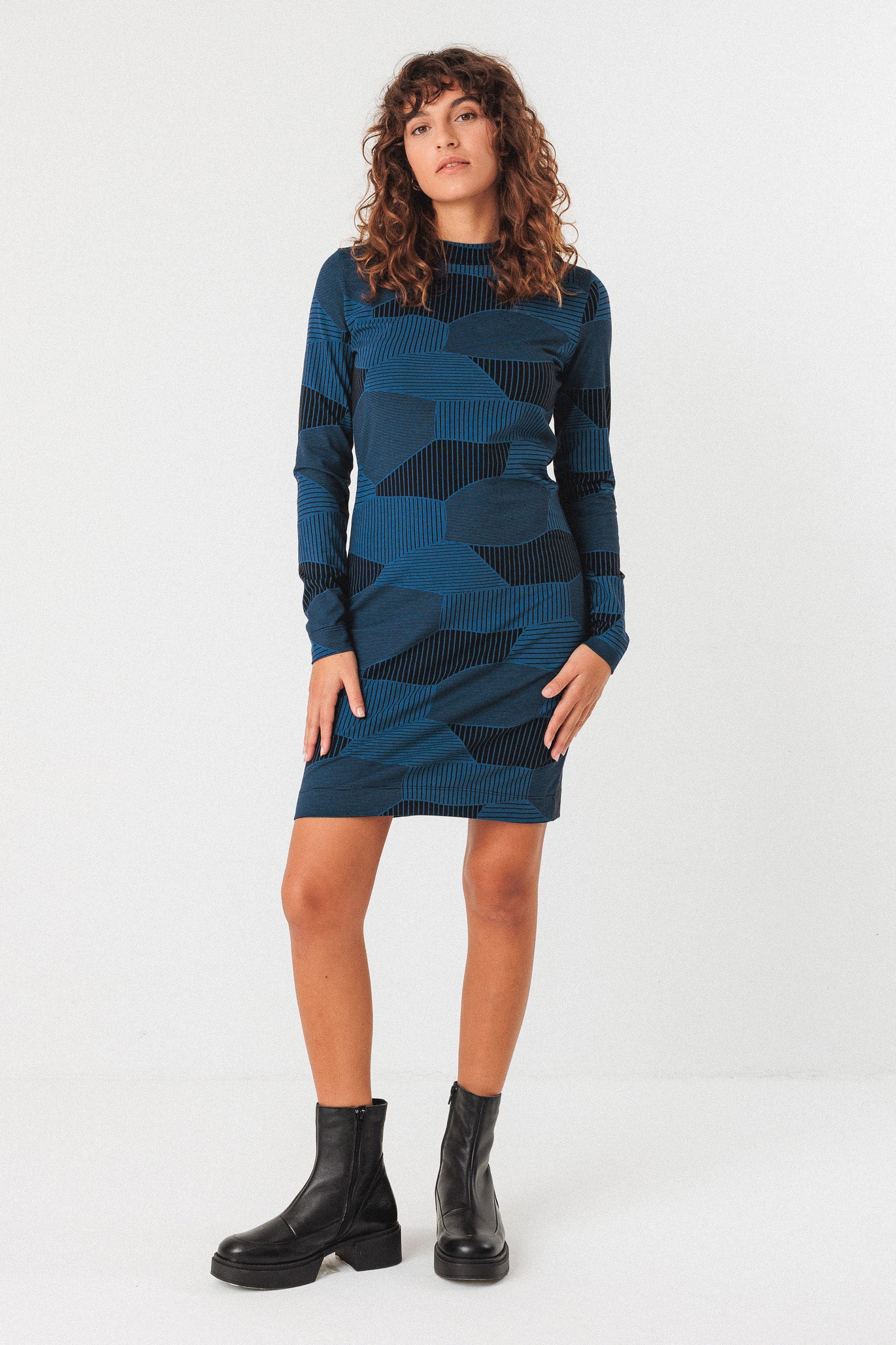 Bioleta GOTS Dress - Blue & Black
