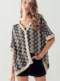 Patterned Crochet Knit Top
