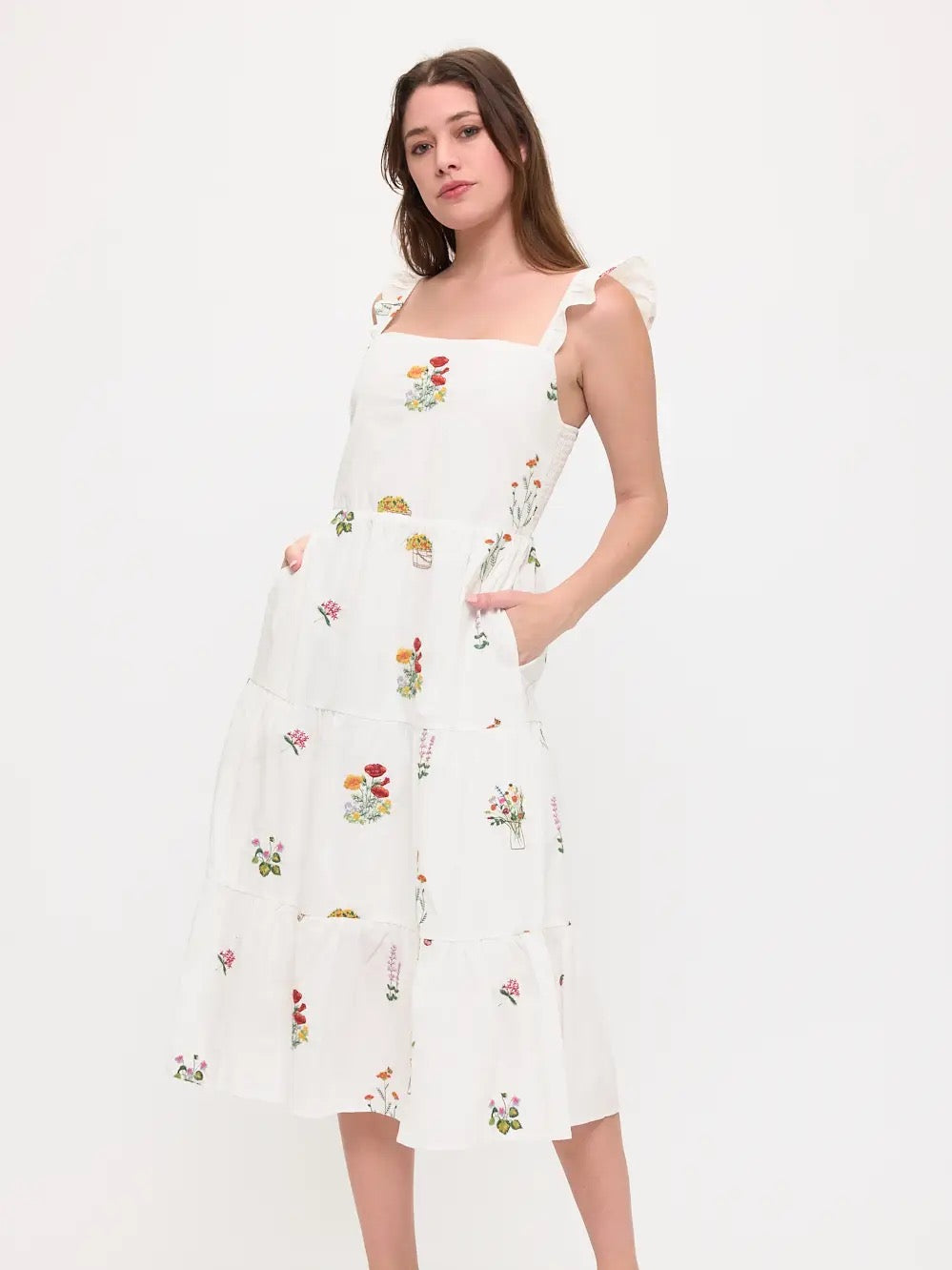 Floral Meadow Embroidered Sundress