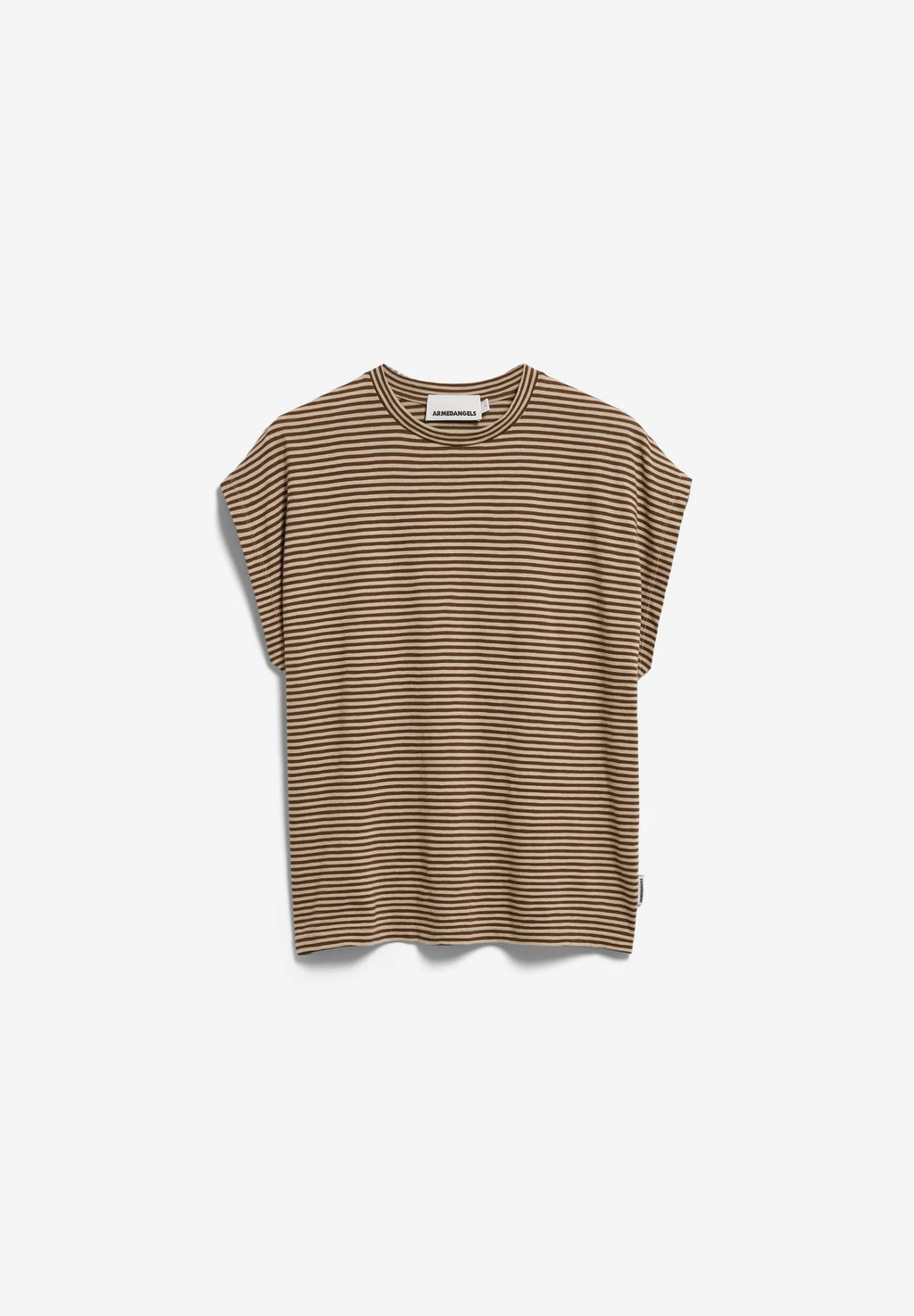 Slub Jersey Striped T Shirt - Sandstone /Dried Palm
