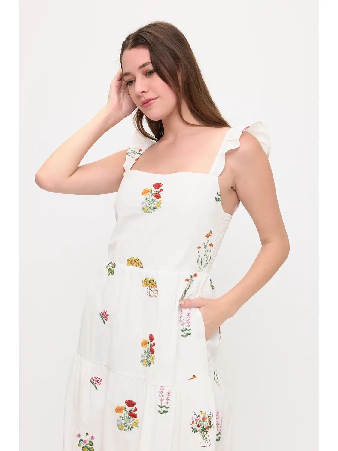 Floral Meadow Embroidered Sundress