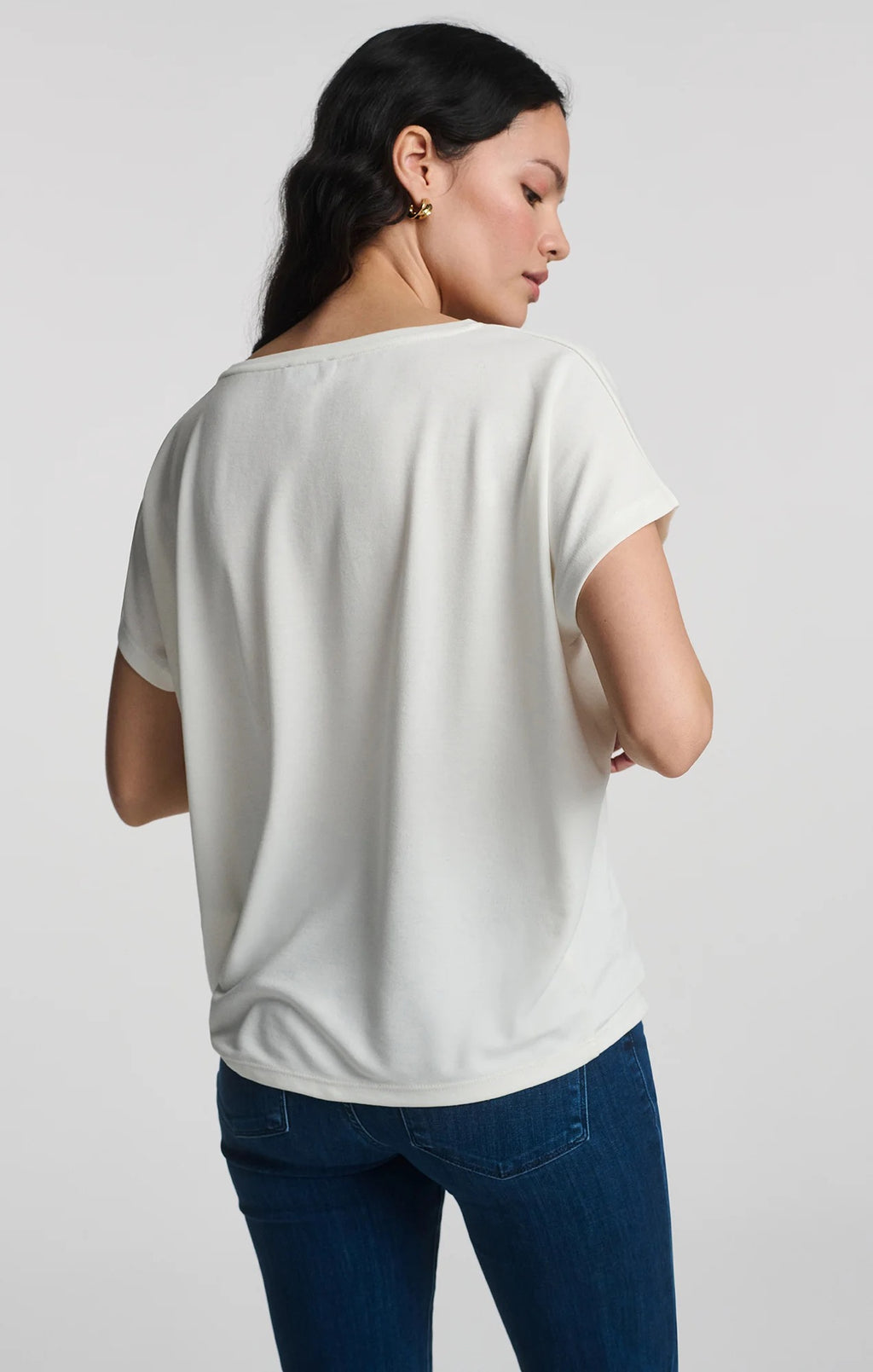 Luxe Touch Boatneck T Shirt - Antique White