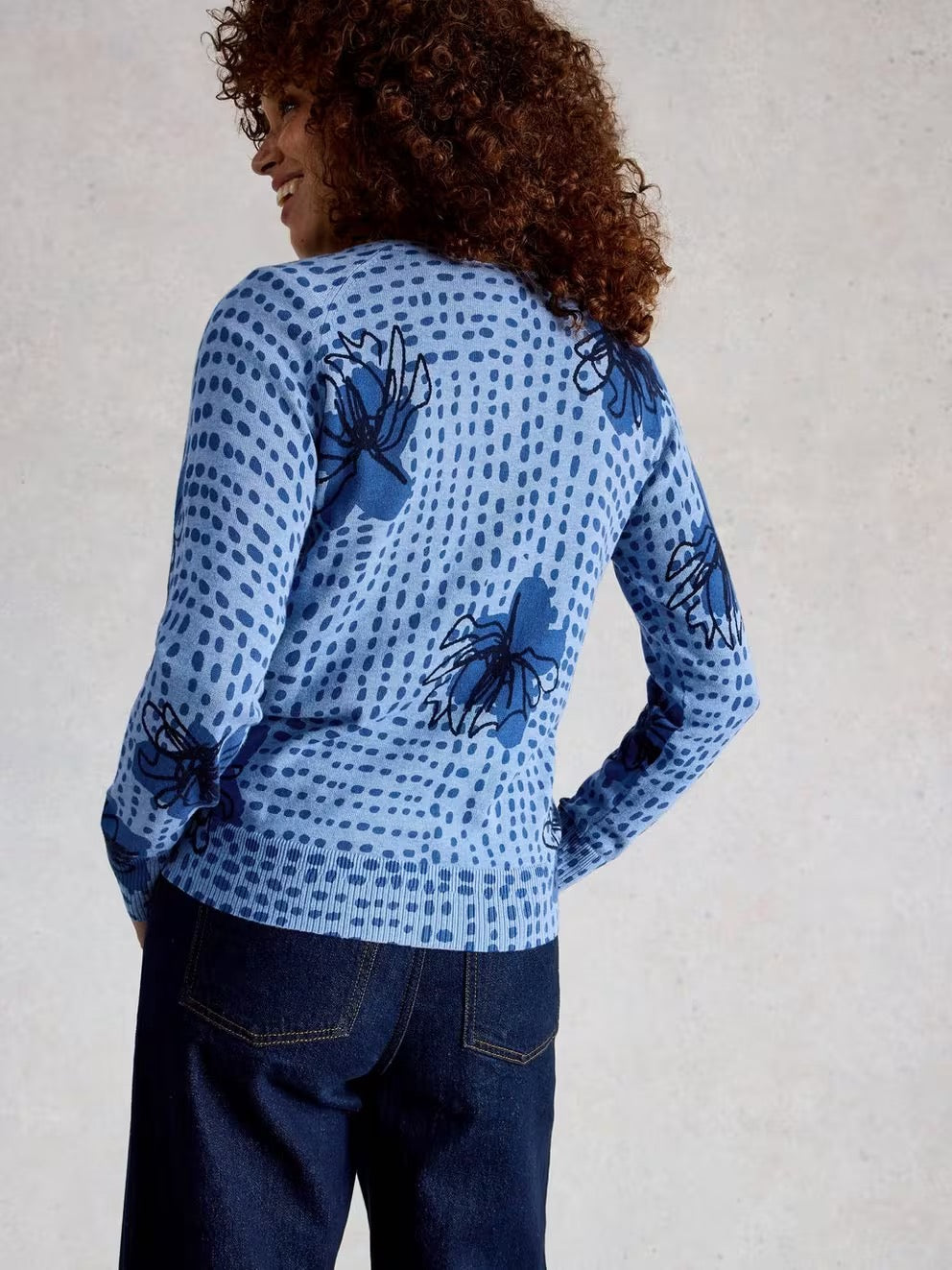 Lulu Print Cardigan - Blue Multi