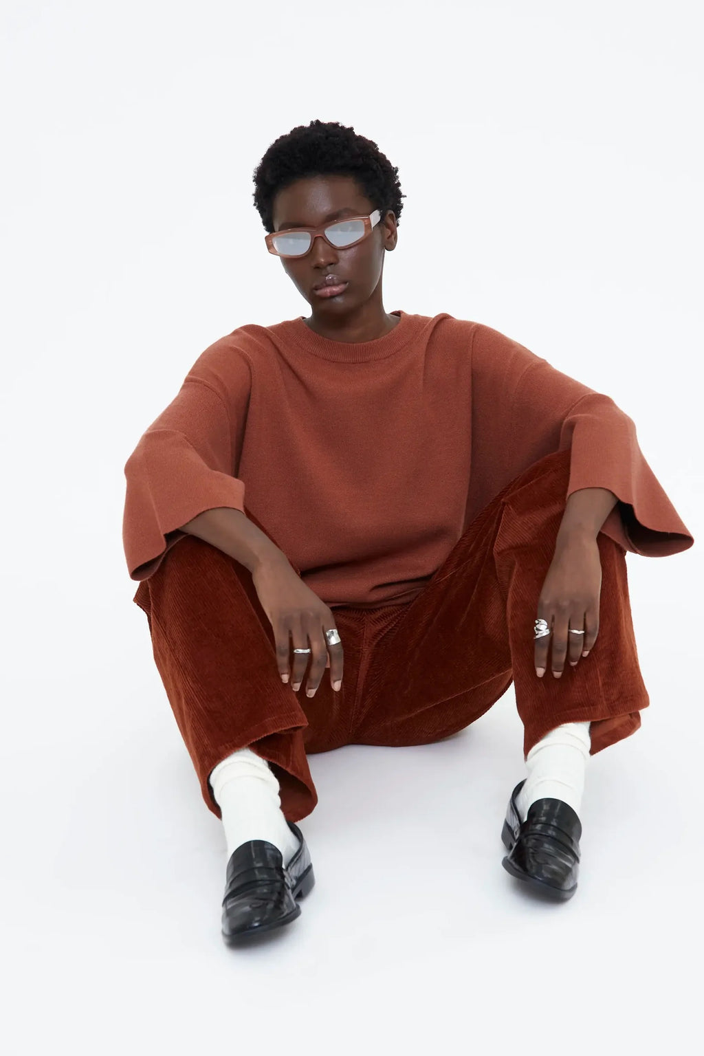Wide Sleeve Jumper - Rust Brown