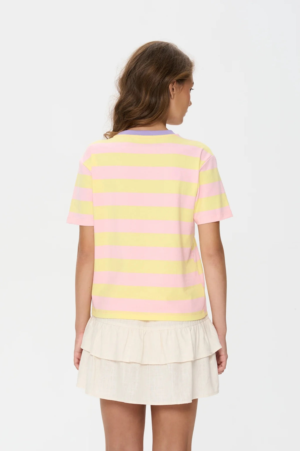 Contrast Neck Striped Tee