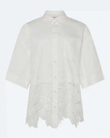 Ines Short Sleeve Lace Shirt - Coco Milk