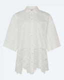 Ines Short Sleeve Lace Shirt - Coco Milk