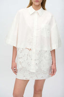 Ines Short Sleeve Lace Shirt - Coco Milk