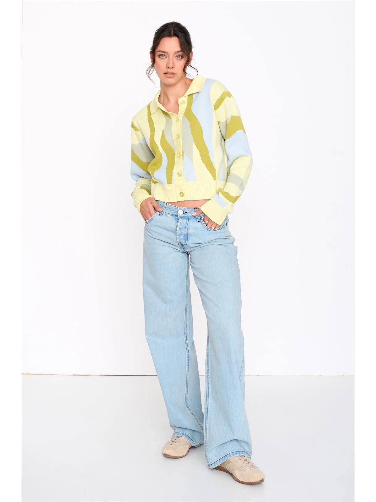 Yellow Collared Cardigan