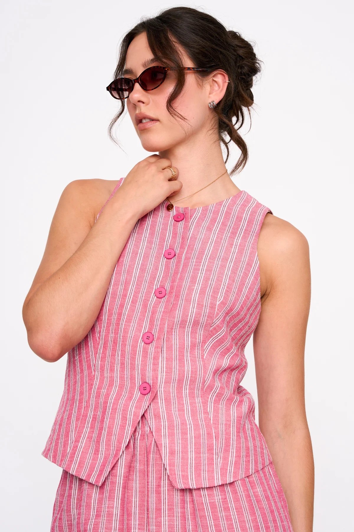 Pink Stripe Vest