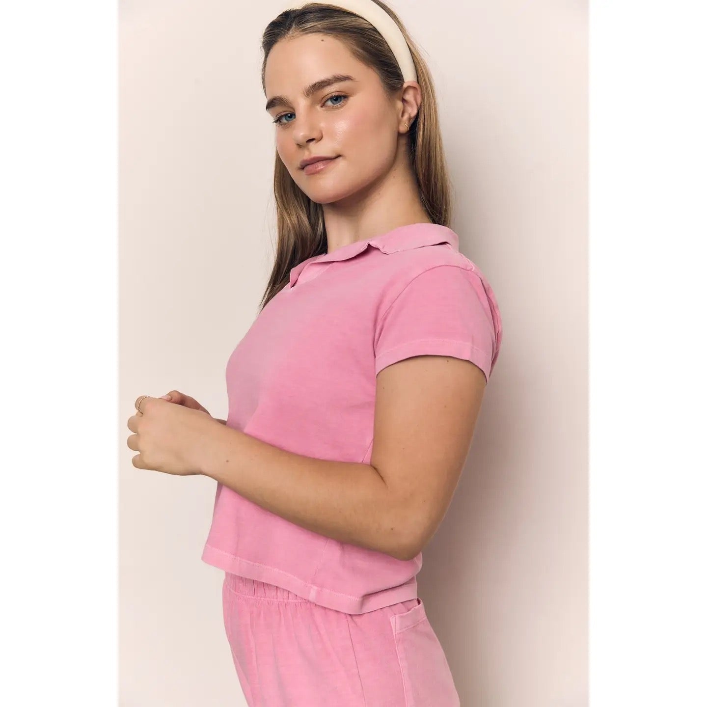 Mineral Washed Cotton Jersey Polo AAD094-1