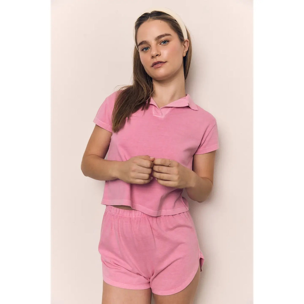 Mineral Washed Cotton Jersey Polo AAD094-1